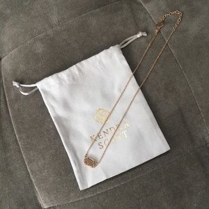 Kendra Scott Rose Gold DruzyNecklace and Pouch
